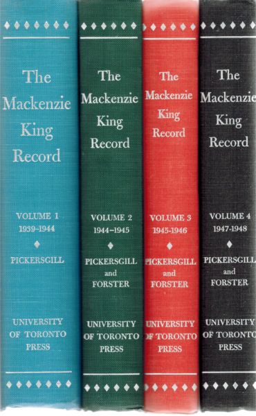 Image for The Mackenzie King Record: Vol 1. 1939-1944, Vol 2. 1944-1945, Vol 3. 1941-1946. Vol 4. 1947-1948 - Complete Set of 4 Volumes