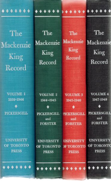 Image for The Mackenzie King Record: Vol 1. 1939-1944, Vol 2. 1944-1945, Vol 3. 1941-1946. Vol 4. 1947-1948 - Complete Set of 4 Volumes