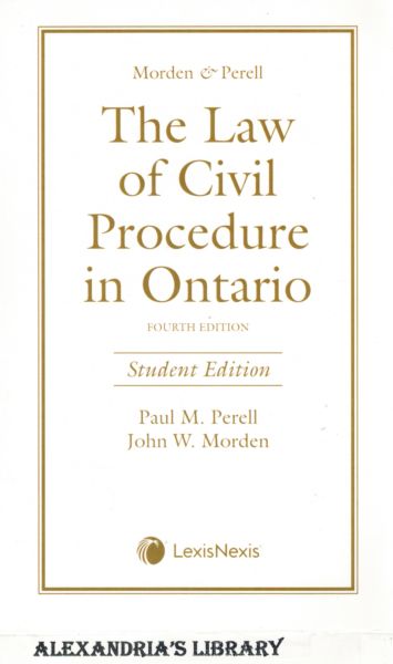 Image for The Law of Civil Procedure in Ontario - Studrnt Edition 4e